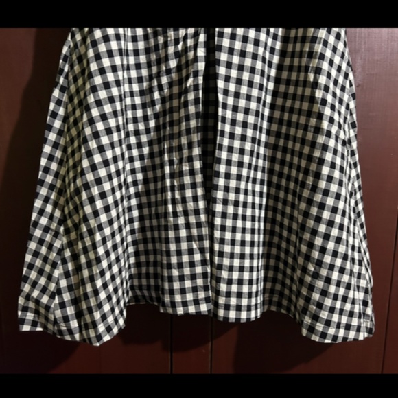 NWOT Eva Franco x Anthropologie Gingham Lace-Up Midi Skirt Black, White Size L - Picture 7 of 16